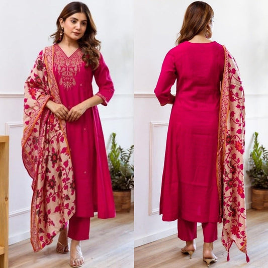 Pack of 2 Premium Cotton Kurtis with Plazzo Pant & Dupatta – Casual Ethnic| C-18