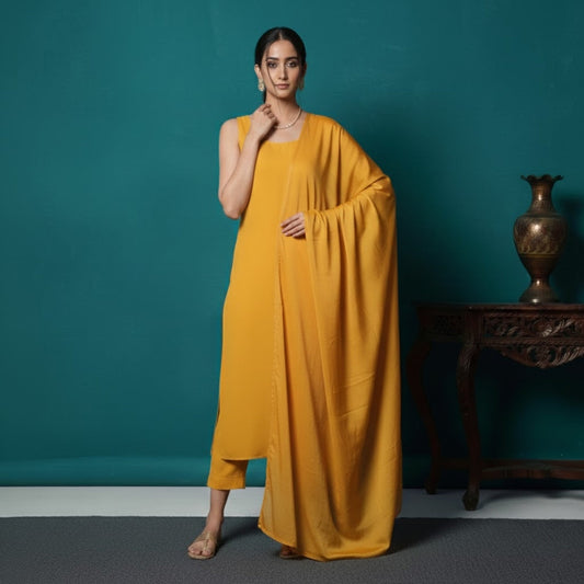 Women's Pack of 3 Pure Cotton Kurtis with Pant & Dupatta |C-019