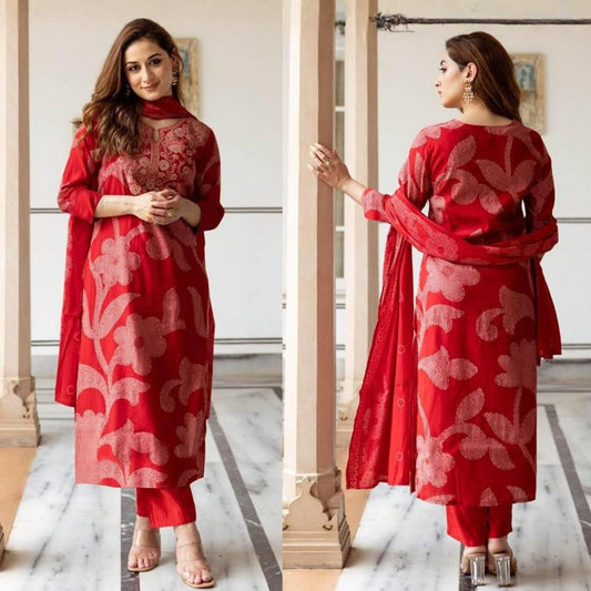 Pack of 2 Premium Cotton Kurtis with Pant & Dupatta – Casual Ethnic| C-20